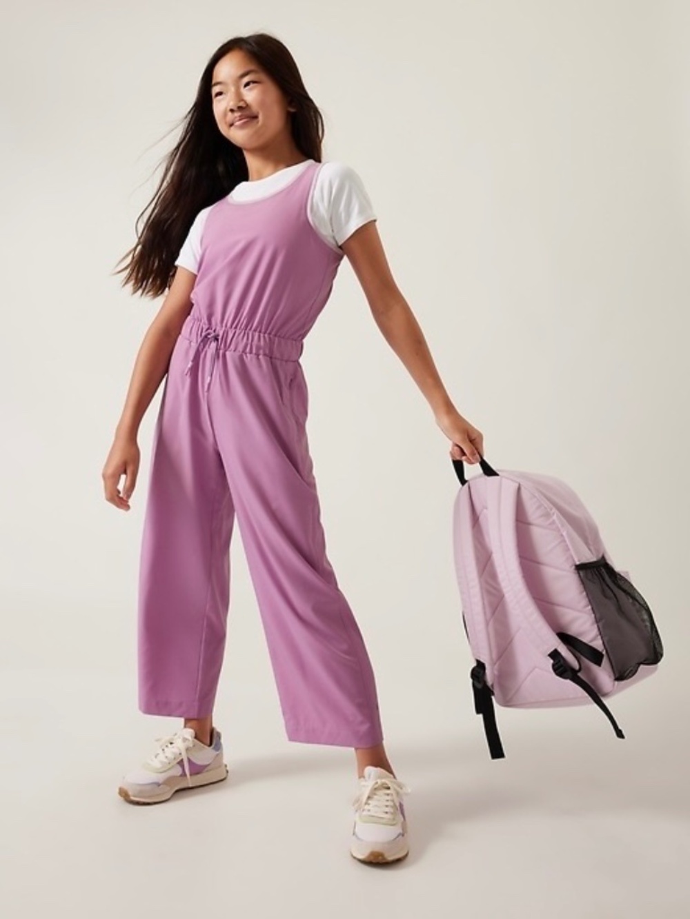 EUC [Athleta] Purple Sleeveless < Joy > Wide Leg Jumpsuit | Girls Medium 8 - 10